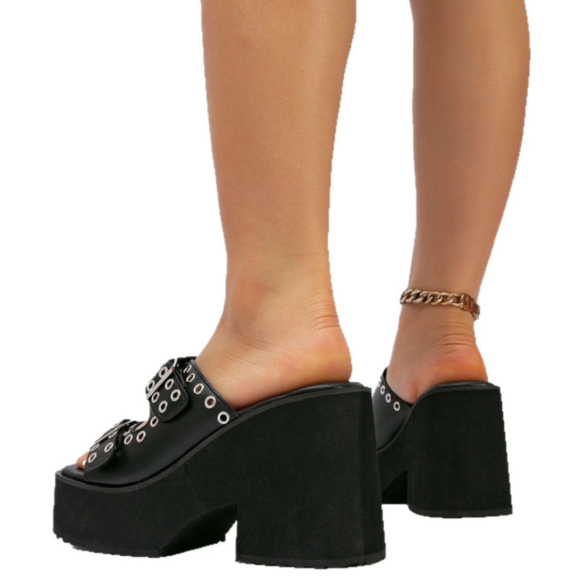 FN WEDGE SLIPPERS (BLACK)