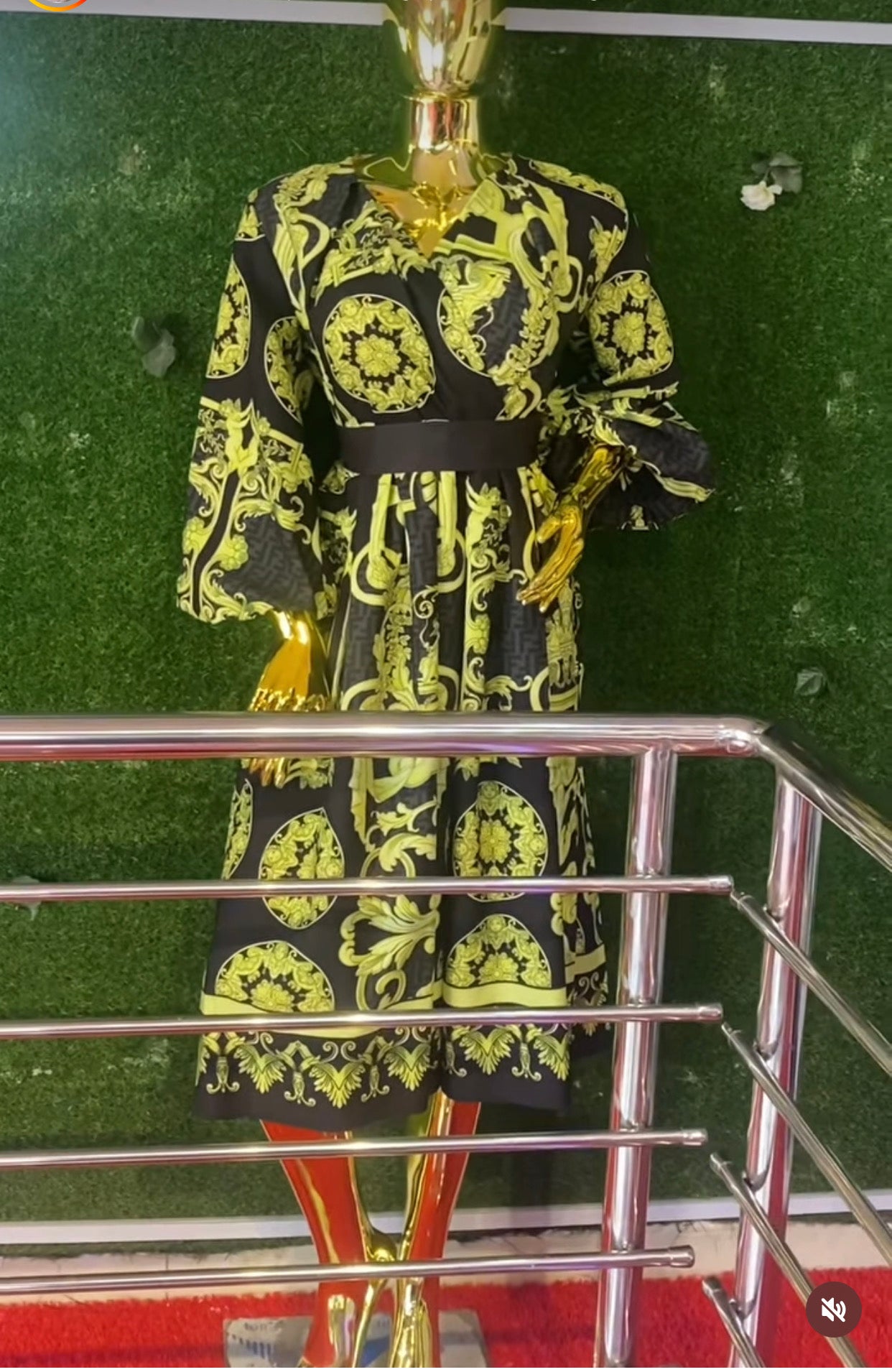 FN MIDI DRESS ( YELLOW &BLACK)