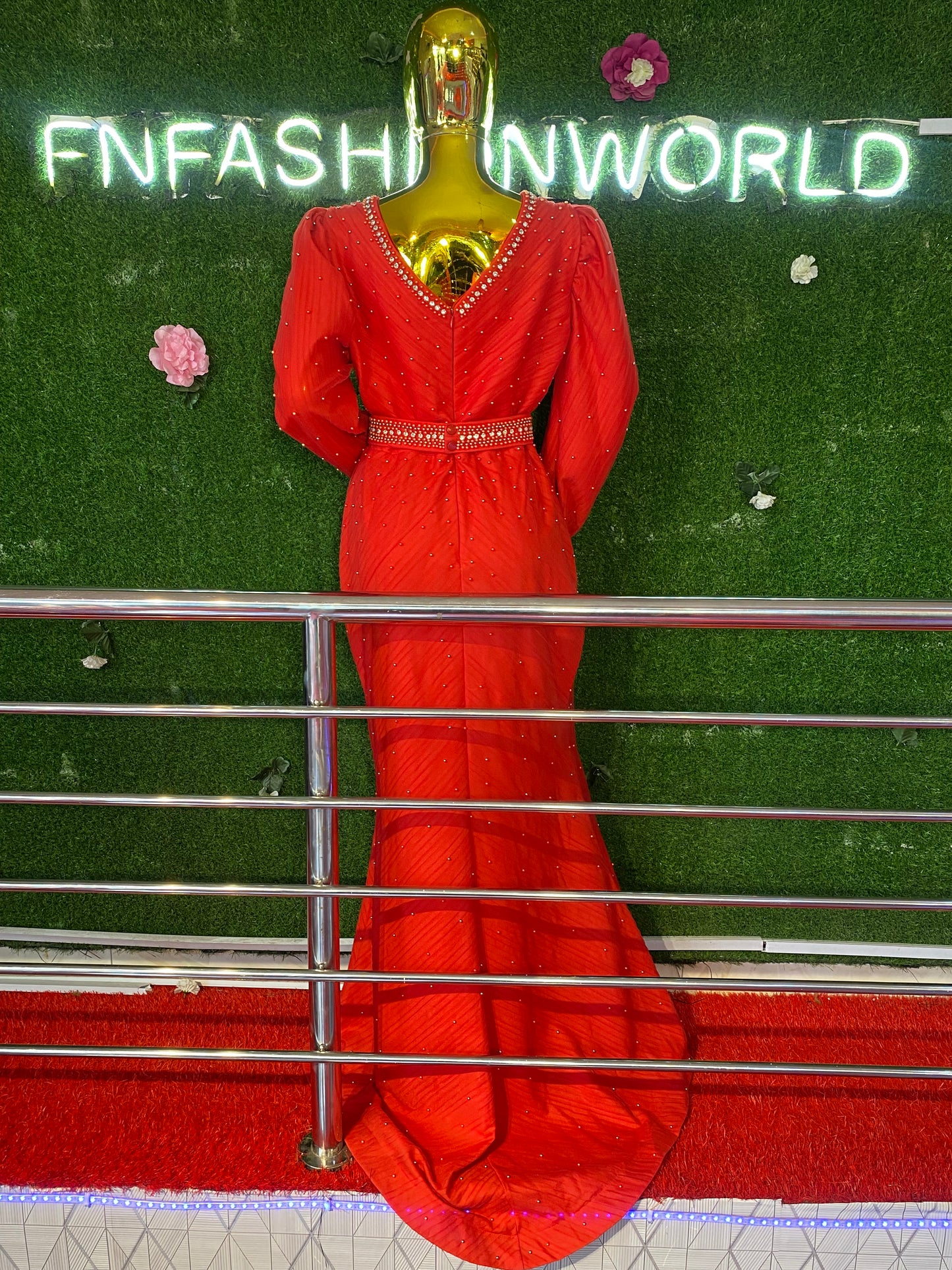 FN RHINESTONES DRESS (RED)