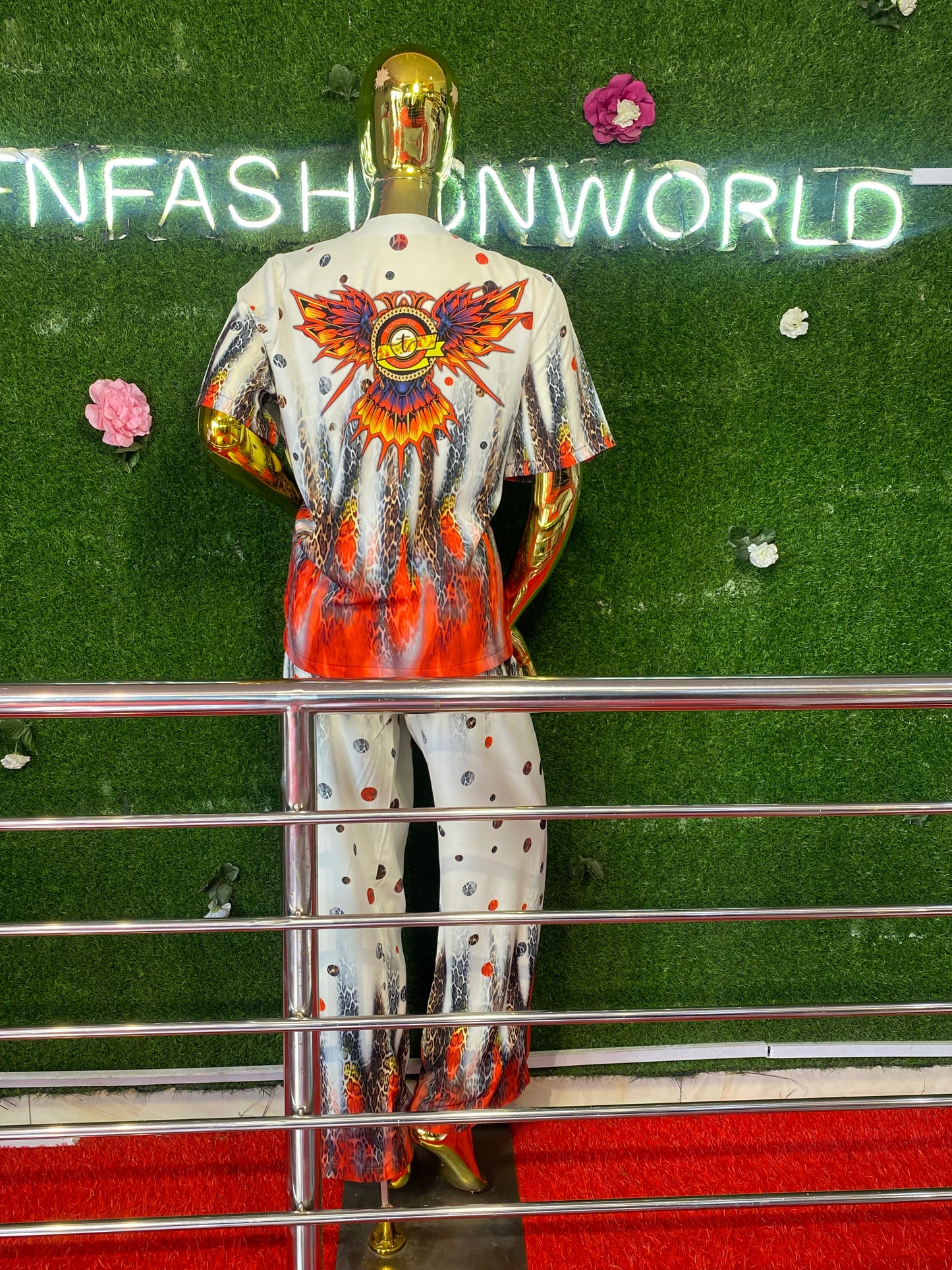 FN 2PICS PANT (ORANGE/WHITE)