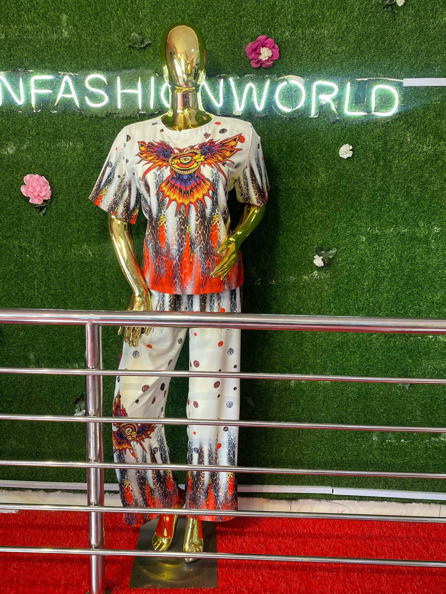 FN 2PICS PANT (ORANGE/WHITE)