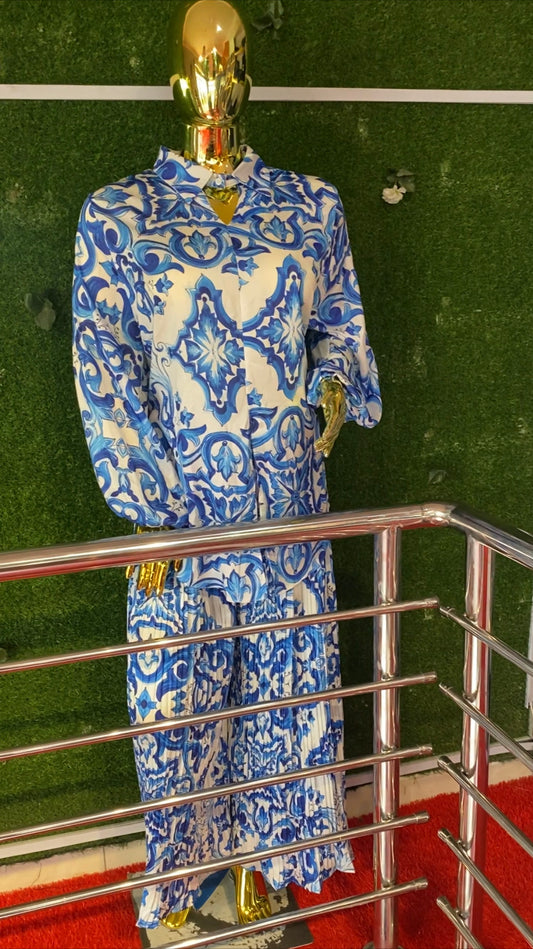 FN TWO PIECES TROUSER (BLUE&WHITE)